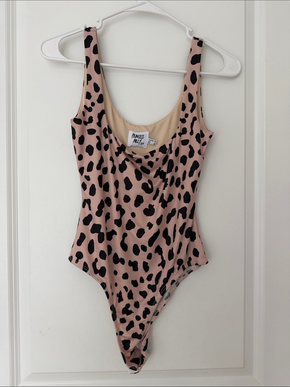 Princess Polly  Blush Pink Leopard Print Bodysuit